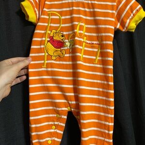 Disney Orange and Yellow Striped Pooh Kids Footie
